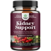 Kidney Support Cranberry Supplement for Women and Men - High Strength Kidney Cleanse Detox & Repair Formula with Stinging Nettle and Astragalus for Kidney and Bladder Health - Non-GMO Halal and Vegan