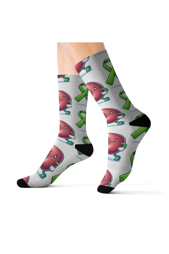 Kidney Transplant Awareness Sublimation Sock, Donor Recipient, Family Gift