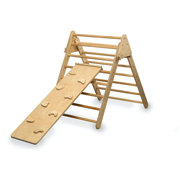 Kidodido Montessori Climbing Triangle with Ramp, Birchwood, 1 Pack