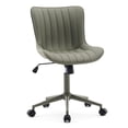 thumbnail image 1 of Kidol & Shellder Armless Desk Chair, Soft Faux Leather Swivel Office Task Chair, Olive Green Same-Colored Bottom, 1 of 6