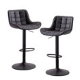 thumbnail image 1 of Kidol & Shellder Bar Stools Set of 2 Soft Adjustable Swivel Counter Stools, Weave Pattern, White, 1 of 7