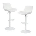 thumbnail image 1 of Kidol & Shellder Bar Stools Set of 2 Soft Adjustable Swivel Counter Stools,White, 1 of 9