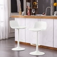 thumbnail image 1 of Kidol & Shellder Bar stools Counter Height Barstools Set of 2 with Chair Cushions Kitchen Swivel Adjustable with Back Modern Ergonomic Plastic Chairs- White, 1 of 6