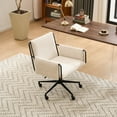 thumbnail image 1 of Kidol & Shellder Boucle Beige Office Chair with Adjustable Height & Rolling Wheels - 300 lbs Weight Capacity with Armrests - Padded Desk Chair for Home Office, Bedroom, Makeup Vanity, 1 of 9