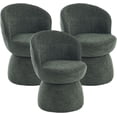 thumbnail image 1 of Kidol & Shellder Boucle Dining Chair 3PCS, Swivel Accent Chair with Armless Barrel Design & Mid Back, Plush Upholstered Seat for Kitchen, Living Room, Vanity Room, Easy-Clean, Green, 1 of 8