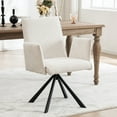 thumbnail image 1 of Kidol & Shellder Boucle Dining Chair Comfy Swivel Kitchen Chair Modern Computer Chair Vanity Chair with High Back and Arms for Home Kitchen Makeup Room, Beige, 1 of 8