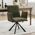 thumbnail image 1 of Kidol & Shellder Boucle Dining Chair Comfy Swivel Kitchen Chair Modern Computer Chair Vanity Chair with High Back and Arms for Home Kitchen Makeup Room, Green, 1 of 8