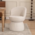 thumbnail image 1 of Kidol & Shellder Boucle Dining Chair, Swivel Accent Chair with Armless Barrel Design & Mid Back, Plush Upholstered Seat for Kitchen, Living Room, Vanity Room, Easy-Clean, Beige, 1 of 13