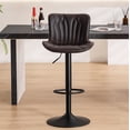 thumbnail image 1 of Kidol & Shellder Brown Bar Stools 1 Pcs Soft Swivel Leather High Counter Stools, 1 of 9