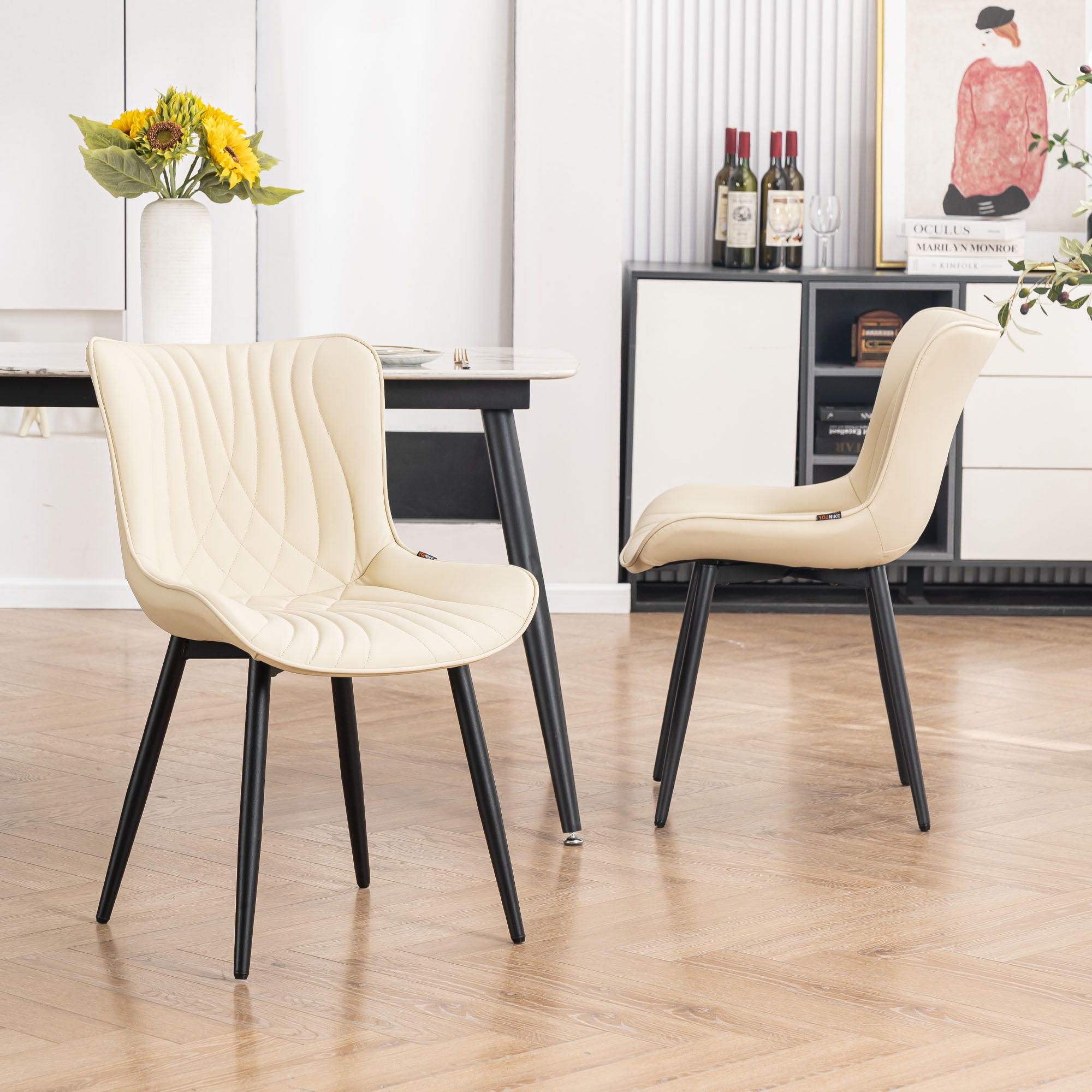 Beige leather dining room chairs outlet
