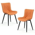 thumbnail image 1 of Kidol & Shellder Dining Chairs Set of 2 Soft Leather Dining Room Chairs with Sleek Metal Legs,Camel, 1 of 9