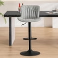 thumbnail image 1 of Kidol & Shellder Gray Bar Stools 1 Pcs Soft Swivel Leather High Counter Stools, 1 of 7