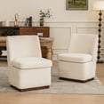 thumbnail image 1 of Kidol & Shellder Modern Boucle Dining Chair with Thickened Cushion 2PCS Upholstered Dining & Lounge Chair, Solid Wood Base, Easy Assembly for Living Room, Bedroom, Dining Room, White, 1 of 9