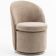 thumbnail image 1 of Kidol & Shellder Modern Swivel Accent Chair with Solid Wood Frame & Boucle Fabric Multi-Use Dining Chair, Vanity Makeup Seat - Easy Assembly Upholstered Chair, Coffee, 1 of 6
