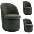 thumbnail image 1 of Kidol & Shellder Modern Swivel Accent Chair with Solid Wood Frame & Boucle Fabric Multi-Use Dining Chair, Vanity Makeup Seat - Easy Assembly Upholstered Chair, Green 3PCS, 1 of 6