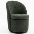 thumbnail image 1 of Kidol & Shellder Modern Swivel Accent Chair with Solid Wood Frame & Boucle Fabric Multi-Use Dining Chair, Vanity Makeup Seat - Easy Assembly Upholstered Chair, Green, 1 of 6