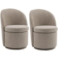 thumbnail image 1 of Kidol & Shellder Modern Swivel Accent Chair with Solid Wood Frame & Boucle Fabric Multi-Use Dining Chair, Vanity Makeup Seat - Easy Assembly Upholstered Chair, Oatmeal 2PCS, 1 of 6