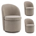 thumbnail image 1 of Kidol & Shellder Modern Swivel Accent Chair with Solid Wood Frame & Boucle Fabric Multi-Use Dining Chair, Vanity Makeup Seat - Easy Assembly Upholstered Chair, Oatmeal 3PCS, 1 of 6
