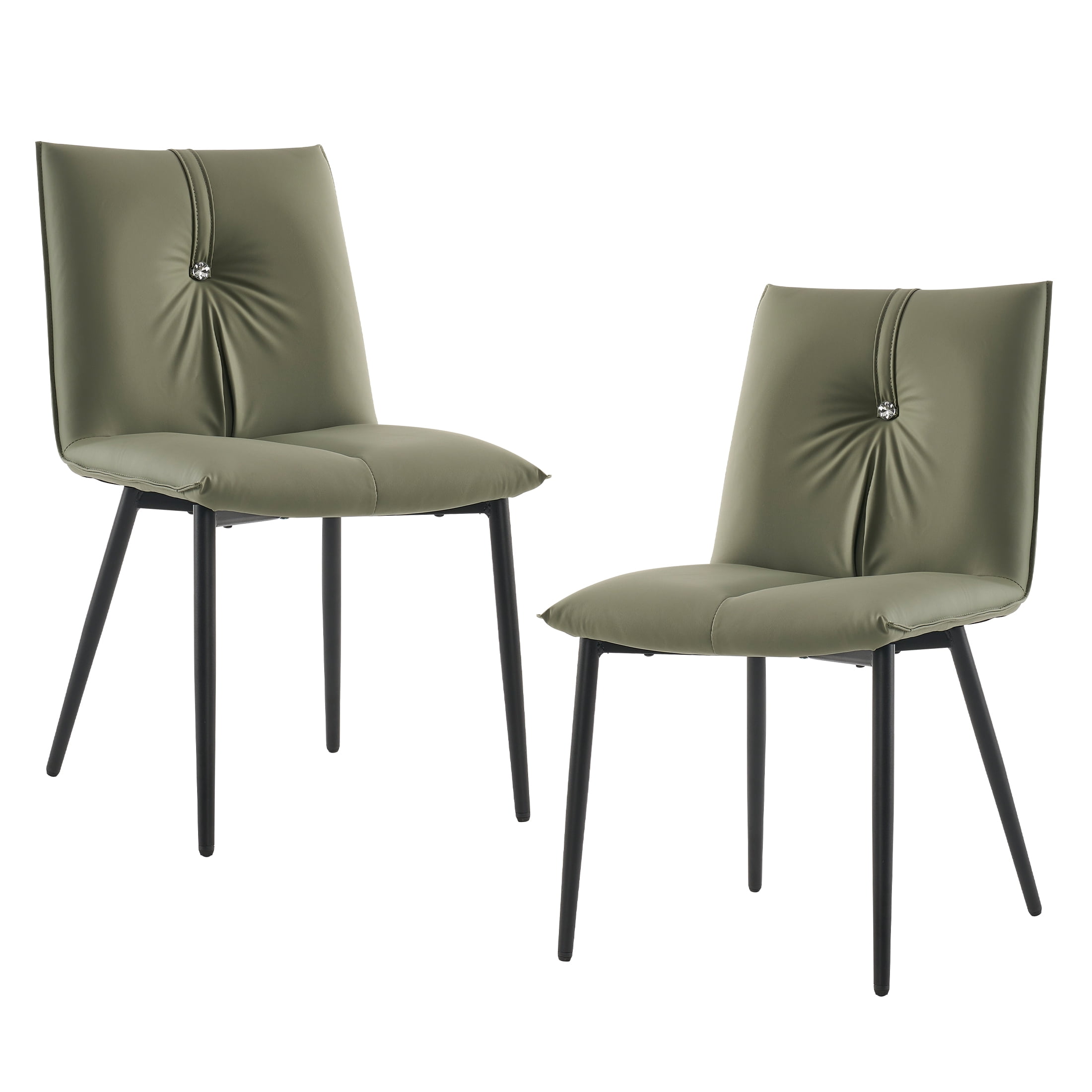 Kidol & Shellder Olive Green Dining Chairs Set of 2, Modern Dining Room