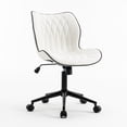 thumbnail image 1 of Kidol & Shellder PU Leather Desk Chair, Adjustable Swivel Office Chair, Upholstered Modern Task Chair with Wheels, Ergonomic Swivel Chair, High Back Chair, White, 1 of 7