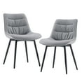 thumbnail image 1 of Kidol & Shellder PU Leather Dining Chair Set of 2, Living Dining Chairs, Modern Armless Kitchen Dining Room Chairs, Upholstered Accent Side Chairs with Metal Legs, Gray, 1 of 7