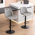 thumbnail image 1 of Kidol & Shellder Soft Bar Stools Set of 2 Grey Adjustable Swivel Barstools with Back, 1 of 5
