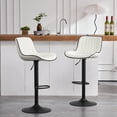 thumbnail image 1 of Kidol & Shellder Soft Bar Stools Set of 2 White Adjustable Swivel Barstools with High Back, 1 of 6