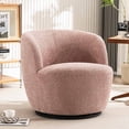 thumbnail image 1 of Kidol & Shellder Swivel Accent Chair Furry Round Barrel Chair 360 Degree Sofa Club Armchairs for Living Room Bedroom, Pink, 1 of 7