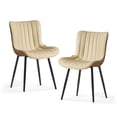 thumbnail image 1 of Kidol & Shellder Upholstered Dining Chair Set of 2 PU Fuax Leather Mid Back Kitchen Side Chairs, Beige, 1 of 6