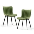thumbnail image 1 of Kidol & Shellder Upholstered Dining Chair Set of 2 PU Fuax Leather Mid Back Kitchen Side Chairs, Green, 1 of 6