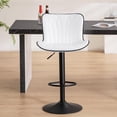 thumbnail image 1 of Kidol & Shellder White Bar Stools 1 Pcs Soft Swivel Leather High Counter Stools, 1 of 8