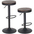 thumbnail image 1 of Kidol&Shellder Wooden Bar Stools Set of 2 Modern Swivel Backless Walnut Round Barstools, 1 of 7