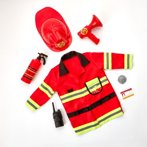 Kidoozie Just Imagine Rescue Ready Firefighter Dress-Up Set – Pretend Play Firefighter Costume with Accessories – Ages 3+ Years