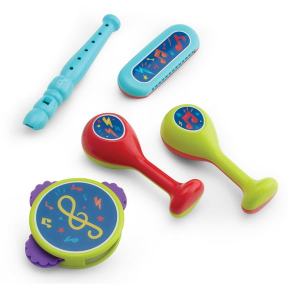 Kidoozie My First Musical Instruments Ages 2 +, Toddler, Tambourine, Recorder, Flute, Harmonica, Maracas