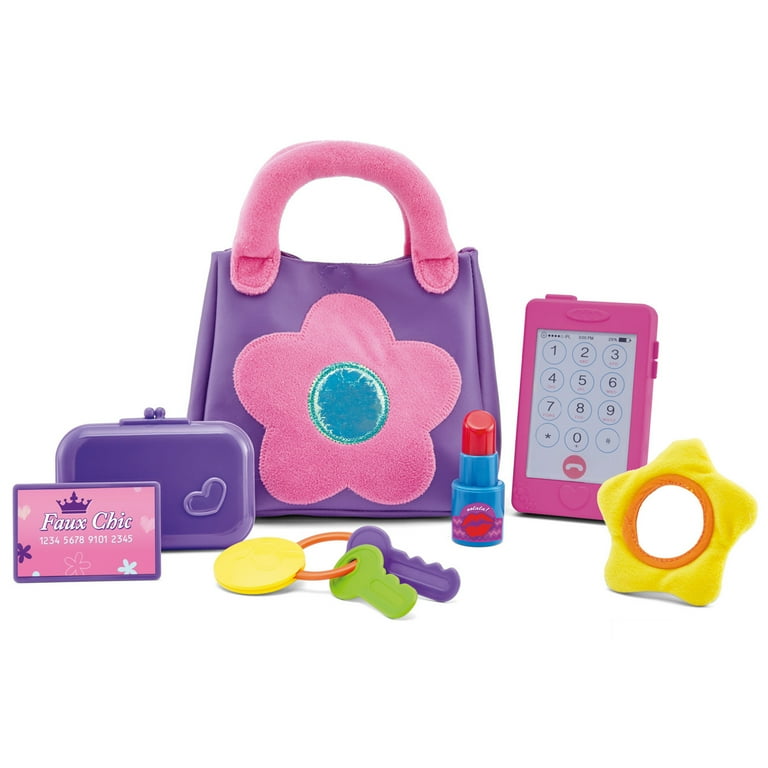 Kidoozie My First Purse Pretend Play Toy Including Pretend Play Smart Phone Keys Mirror Wallet Credit Card and Lipstick Ages 2
