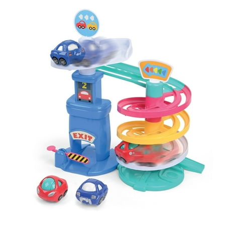 Kidoozie Park 'n Roll Garage - 4-Story Spiral Ramp Parking Fun for Toddlers 18+ Months.