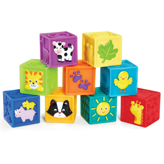 Kidoozie Squeak 'n Stack Blocks for Infants and Toddlers ages 6-24 months