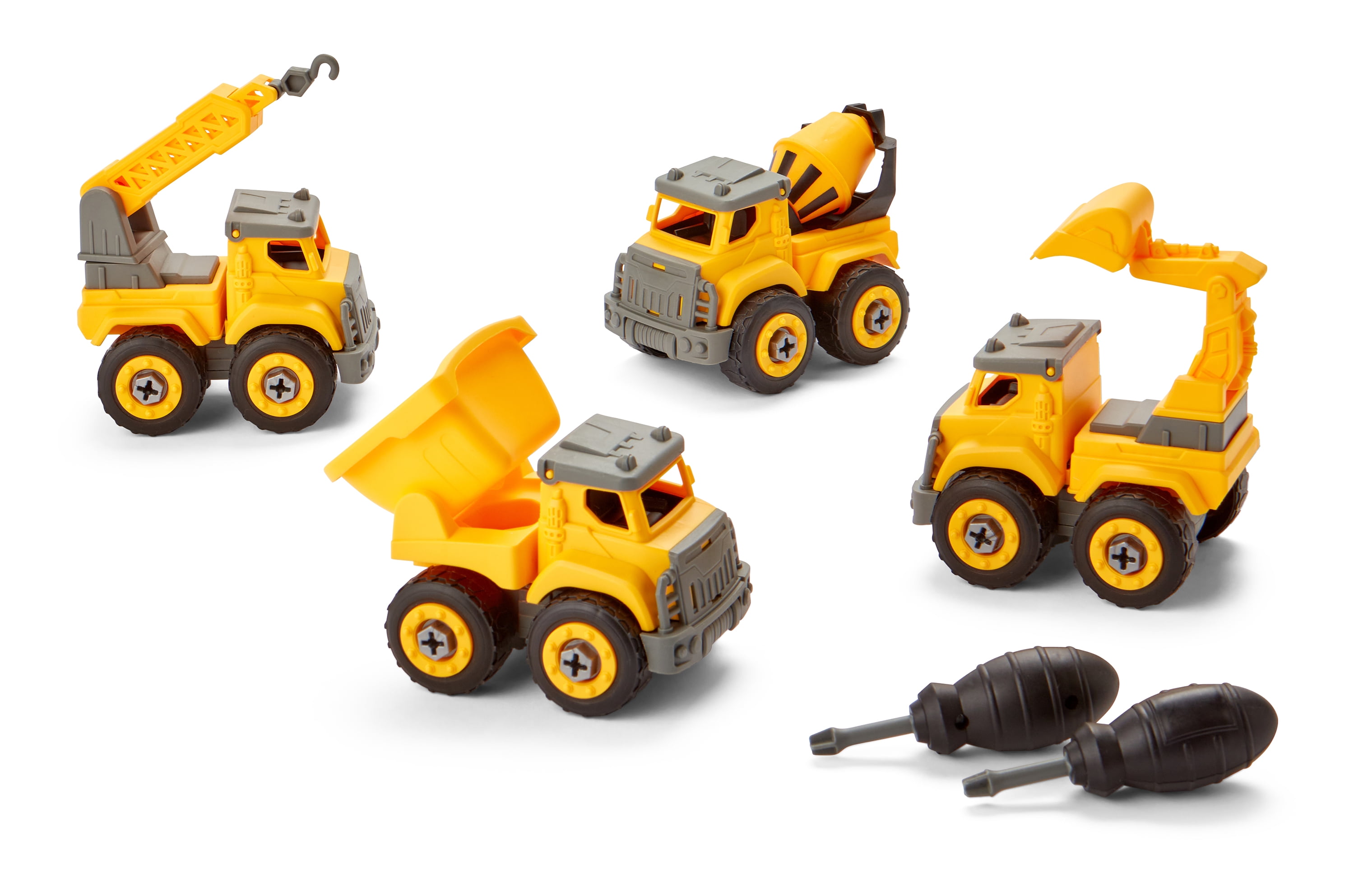 Kidoozie Tool Time Truck Set – Build & Take Apart Toy Vehicles with 2 Screwdrivers – Ages 3 Years+