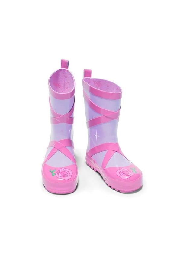 BOOT-BALLETS2 Natural Rubber Purple Ballet Rain Boots - Size 2