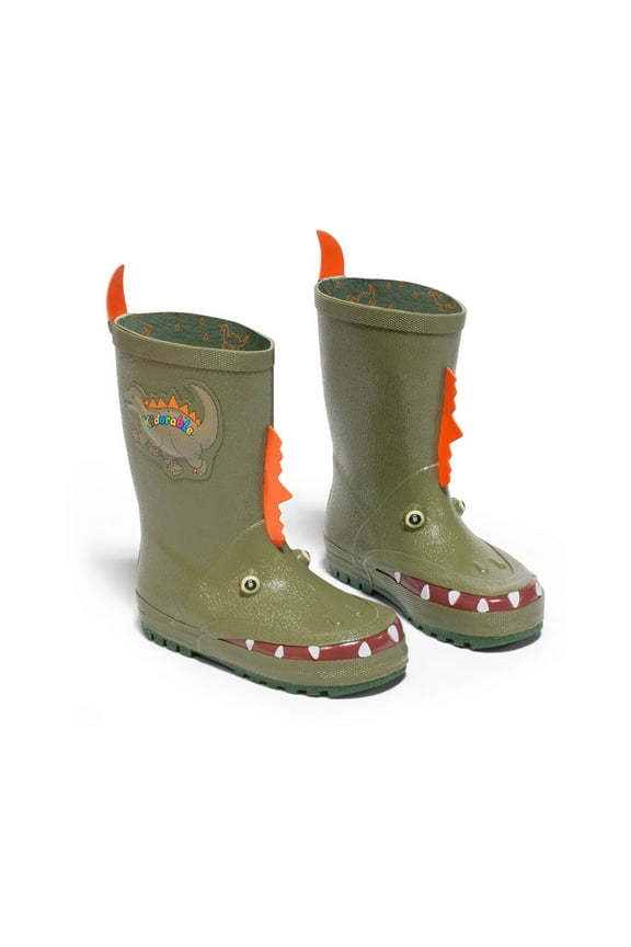 Boys' Dinosaur Rain Boot, Green, Size Toddler 6.0