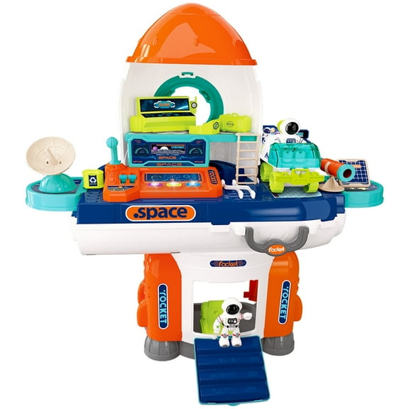 Kidplokio 2 in 1 Space Rocket Astronaut Toys with Lights and Sounds 17 Inch