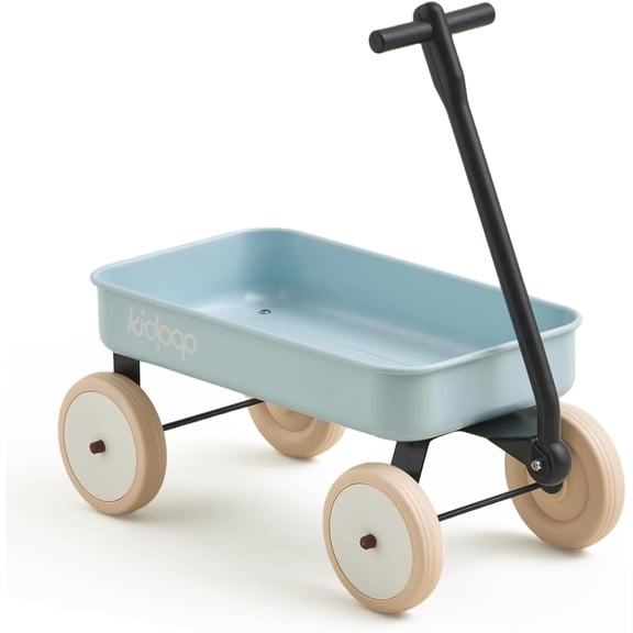 Kidpop Pula-Mini First Wagon for Toddlers, 4-Wheel Baby Pull Toy Cart for Kids Ages 1-3, Indoor & Outdoor Push Walker Toy, Ideal 1 Year Old Birthday Gifts