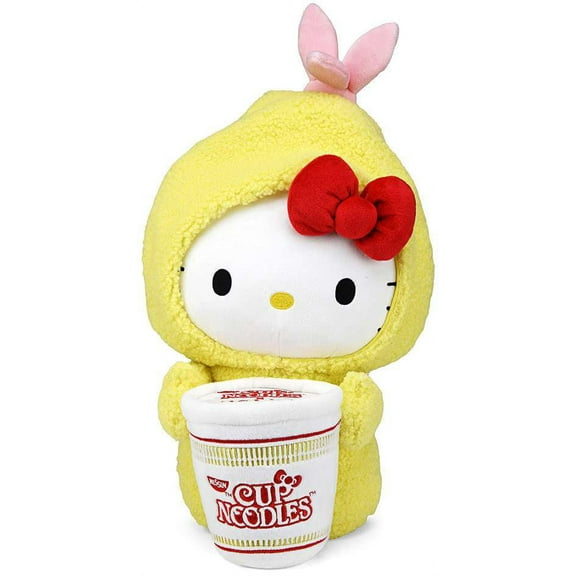 Kidrobot Interactive Stuffed Animals & Plush Toys, Cup Noodles x Hello Kitty Tempura Cup, 16"