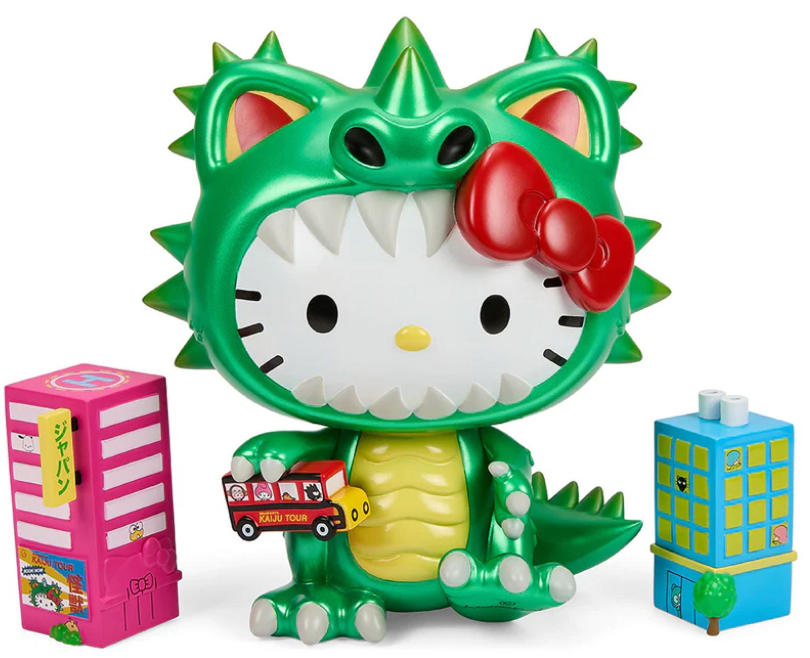 Hello Kitty 862915 12 in. Hello Kitty Dinosaur Plush Figurine, Green 
