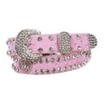 thumbnail image 1 of Kids 1 1/16" (27 mm) Ostrich Print Heart Ornaments Skinny Rhinestone Belt, 1 of 2