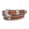 thumbnail image 1 of Kids 1 1/16" (27 mm) Ostrich Print Heart Ornaments Skinny Rhinestone Belt, 1 of 2