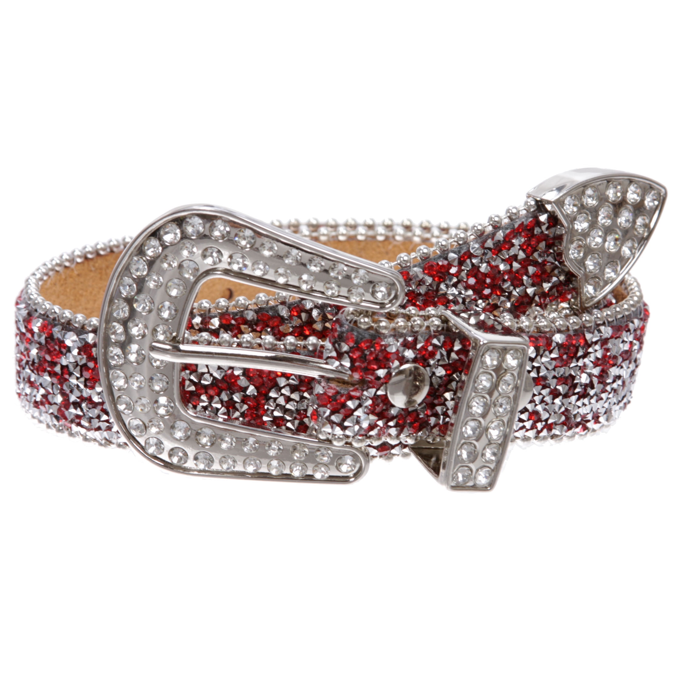 Sparkling Rhinestone Belt Buckles Collection Mealah Glitter-Rhinestone-Western-Cowboy Belt for Women  main image 4