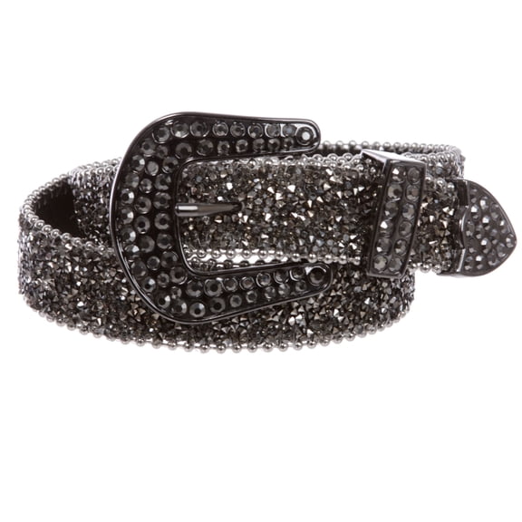 Kids 1 1/8" (28 mm) Western Cowgirl Rhinestone Sparkling Mesh Belt