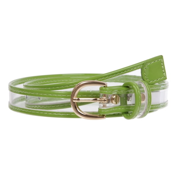 Kids 1" (25 mm) Wide Color-Trimmed Patent Leather Transparent Jelly Clear Belt