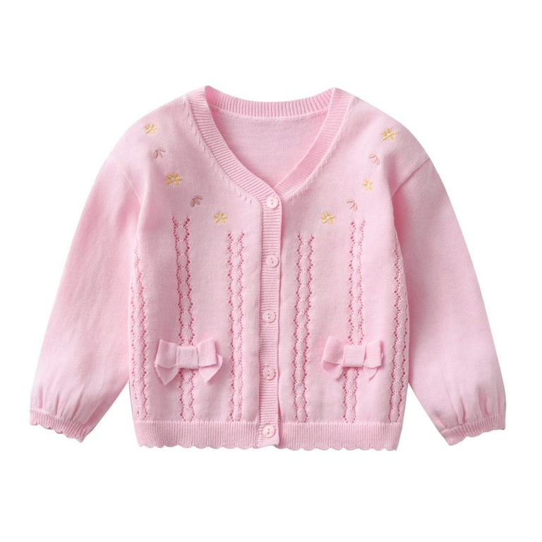 Kids 1-7 Years Little Girl Fall Spring Thin Hollow Knitted